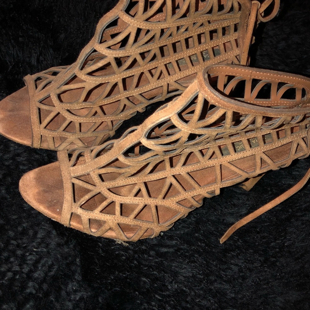 Zara Brown Caged Heels